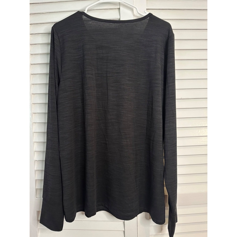 nwt torrid size 2 18/20 Happy Camper LS Black Space Dye Henley Shirt - Picture 7 of 7
